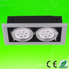 High quality hot sell epistar chip 85-265V AC 2 head 2x3x1 led 6w led grille light 6w